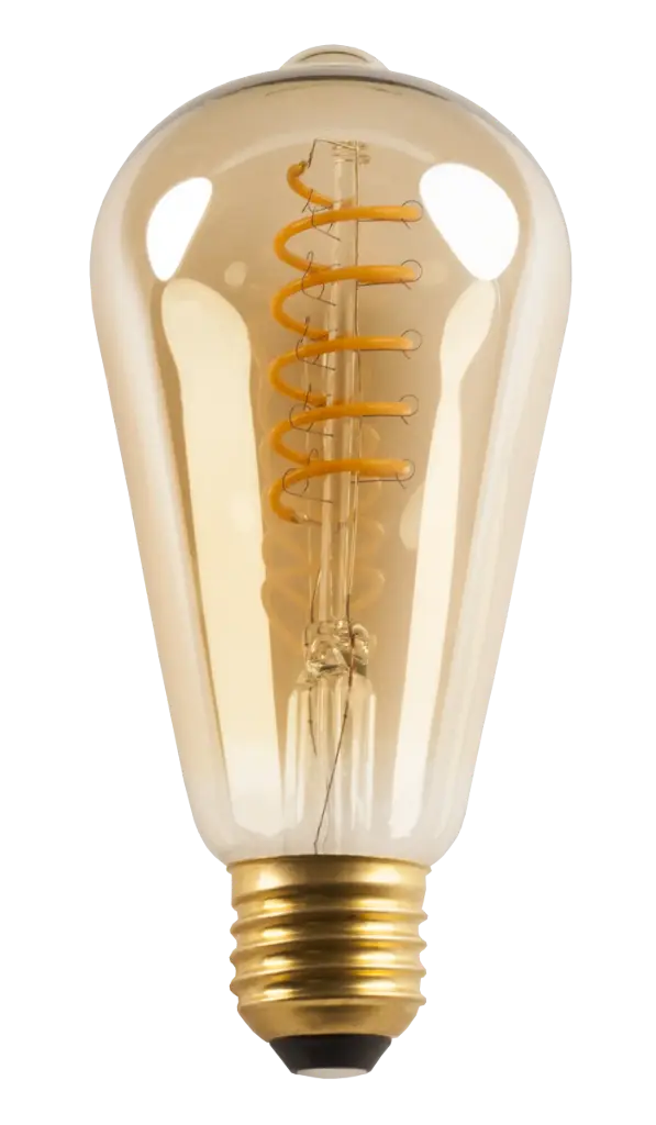 E27 LED Decor Spiral ST64 5W Amber 2200K Dimbaar