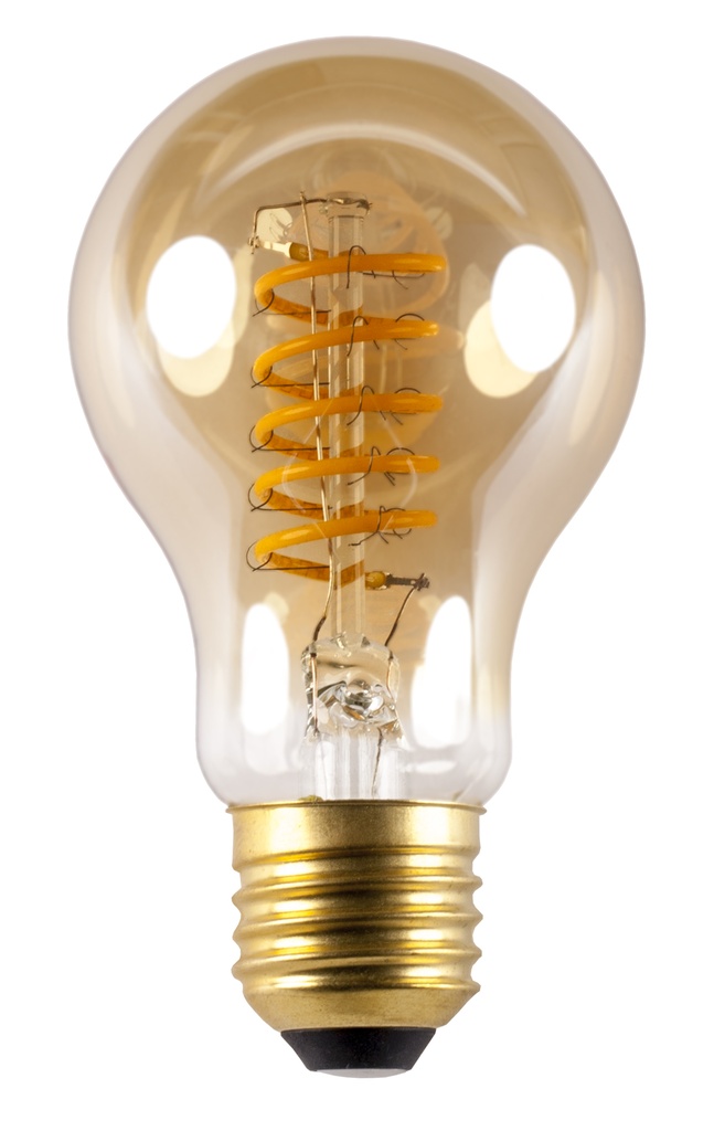 E27 LED Spiral A55 5W Amber 2200K Dimbaar