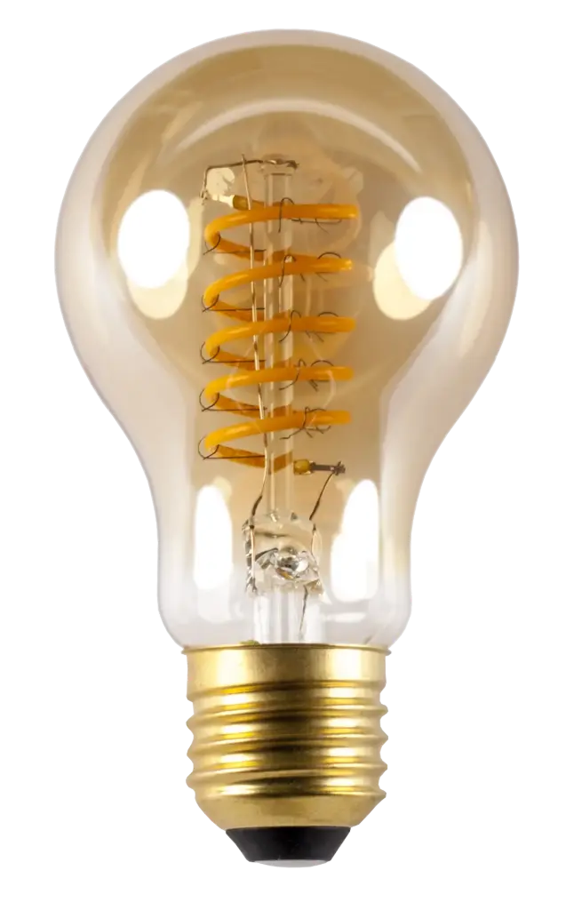 E27 LED Spiral A55 5W Amber 2200K Dimmable