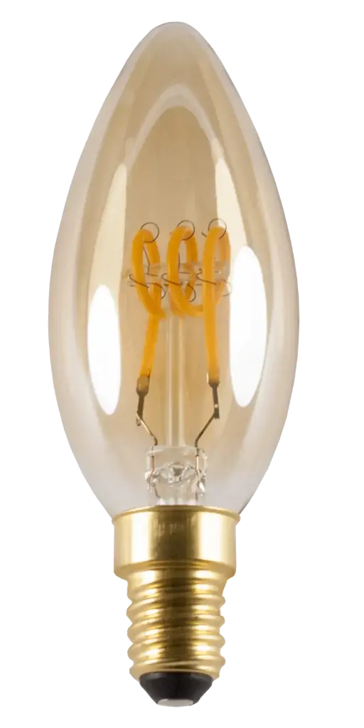 E14 LED Kaars Spiral C35 3W Amber 2200K Dimbaar