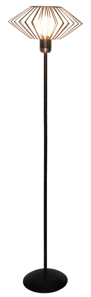 SHURU lampadaire 1x E27 noir + cuivre