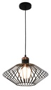 SHURU 1x E27 pendel zwart + koper Ø40cm