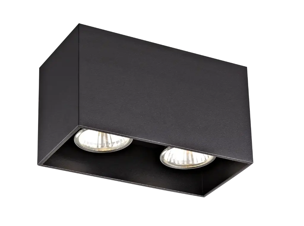 BABAR Plafondlicht zwart vierkant 2xGU10 excl (max 50W)