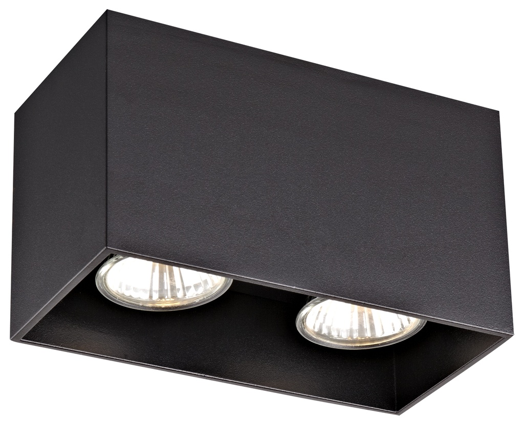 BABAR Plafondlicht zwart vierkant 2xGU10 excl (max 50W)