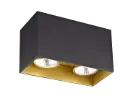 BABAR Plafondlicht zwart / goud vierkant 2xGU10 excl (max 50W)