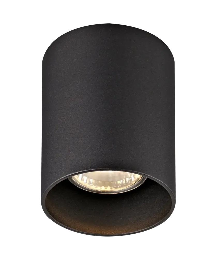 BABAR Plafondlicht zwart rond 1xGU10 excl (max 50W)
