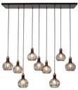 RAGA pendant 9x E27 black + copper