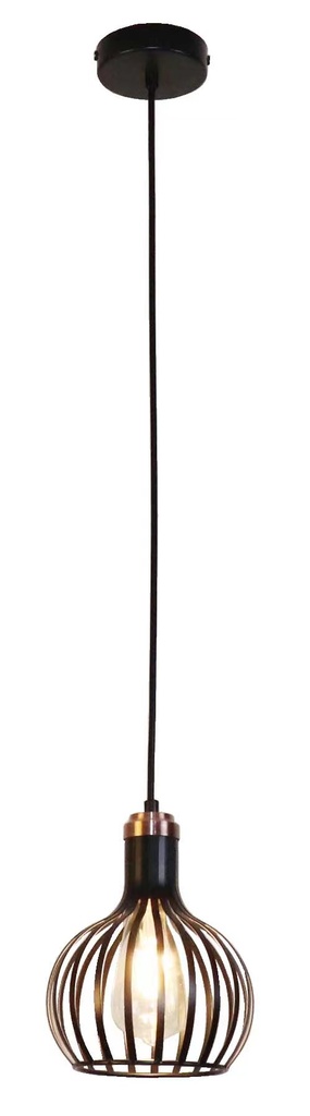 RAGA 1x E27 pendel zwart + koper Ø16cm
