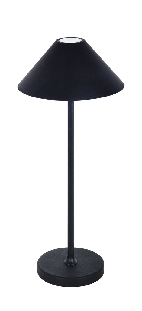 QUTE LED tafellamp 3W 320Lm IP54, herlaadbaar, batterij incl, zwart