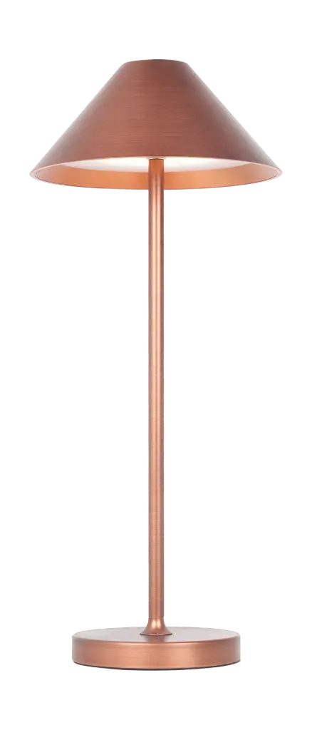 QUTE LED table lamp 3W 320Lm IP54, rechargeable, battery incl, copper