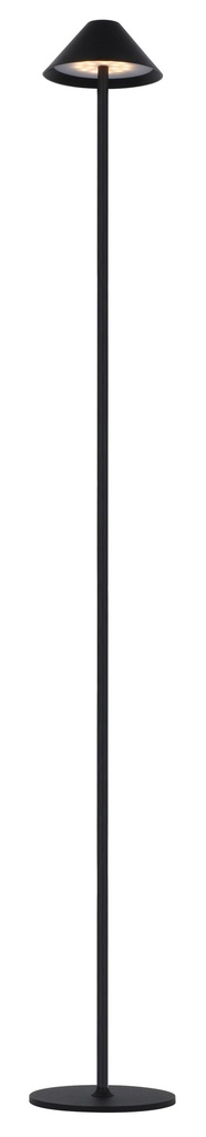 QUTE LED vloerlamp 3W 320Lm IP54, herlaadbaar, batterij incl, zwart