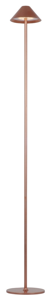 QUTE LED vloerlamp 3W 320Lm IP54, herlaadbaar, batterij incl, koper