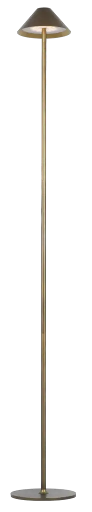 QUTE LED vloerlamp 3W 320Lm IP54, herlaadbaar, batterij incl, brons