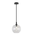 OSIRA Pendel E27 Zwart, helder glas Ø200mm