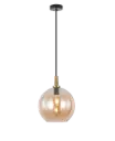 OSIRA Pendel E27 Zwart + goud, amber glas Ø300mm