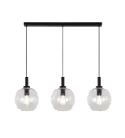 OSIRA Pendel E27 3L Zwart, helder glas 3x Ø200mm