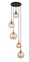OSIRA Pendel E27 5L Zwart + goud, amber glas
