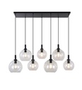 OSIRA Pendel E27 7L Zwart, helder glas 4x Ø200mm, 3x Ø250mm