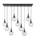 OSIRA Pendel E27 9L Zwart, helder glas 9x Ø200mm