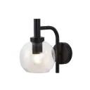 OSIRA Wandlicht E27 Zwart, helder glas Ø150mm