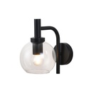 OSIRA Wandlicht E27 Zwart, helder glas Ø150mm