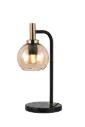 OSIRA Tafellamp E27 Zwart + goud, amber glas Ø150mm