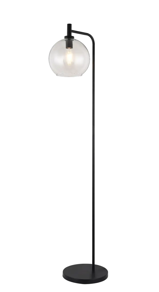 OSIRA Vloerlamp E27 Zwart, helder glas Ø250mm