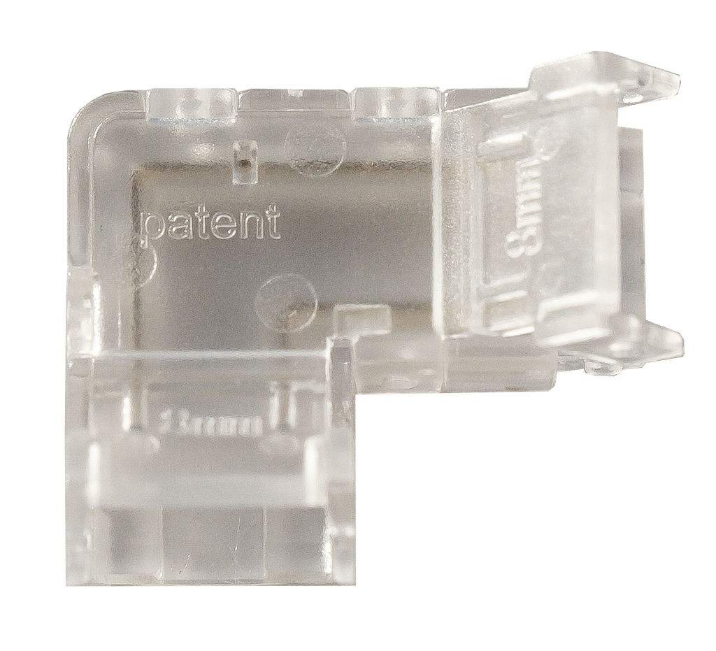 Connector 8mm L connector for single colour LED strip