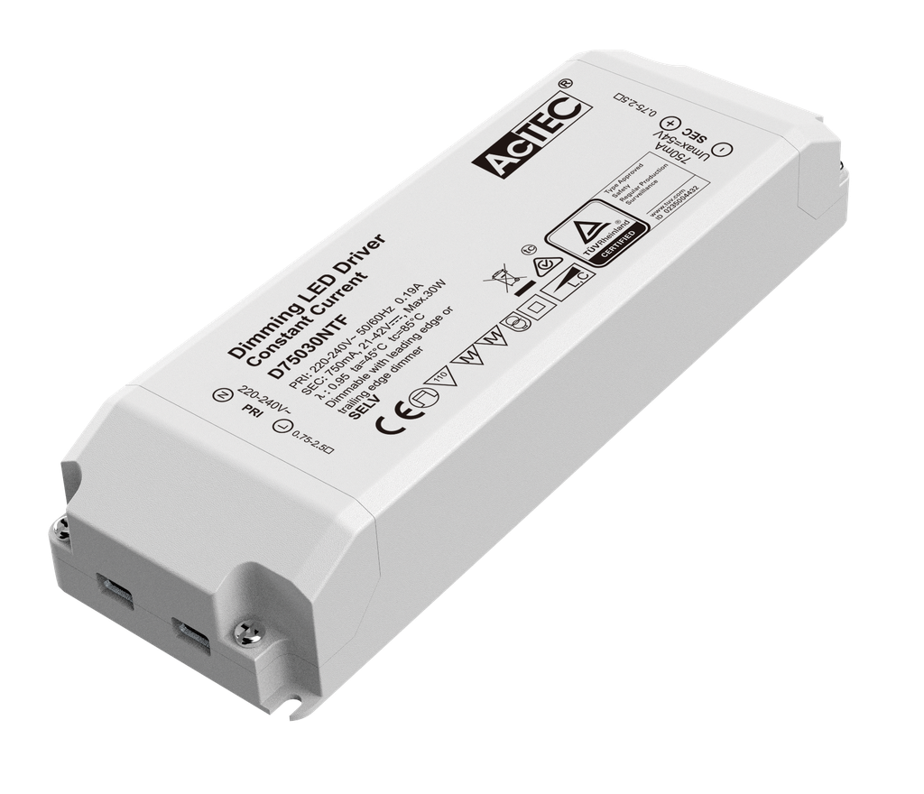 DRIVER triac dimbaar 30 Watt 750mA