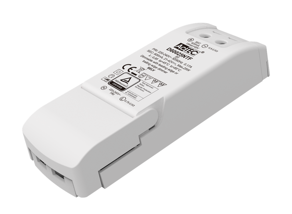 DRIVER triac dimbaar 25 Watt 600mA