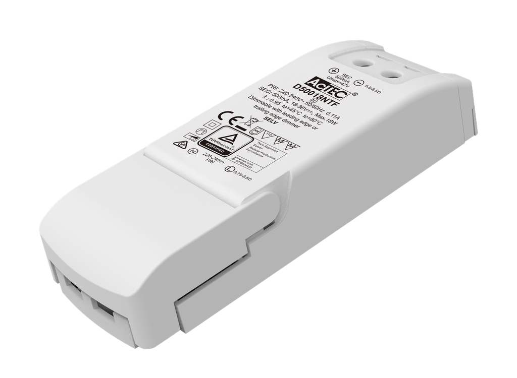DRIVER triac dimmable 18 Watt 500mA