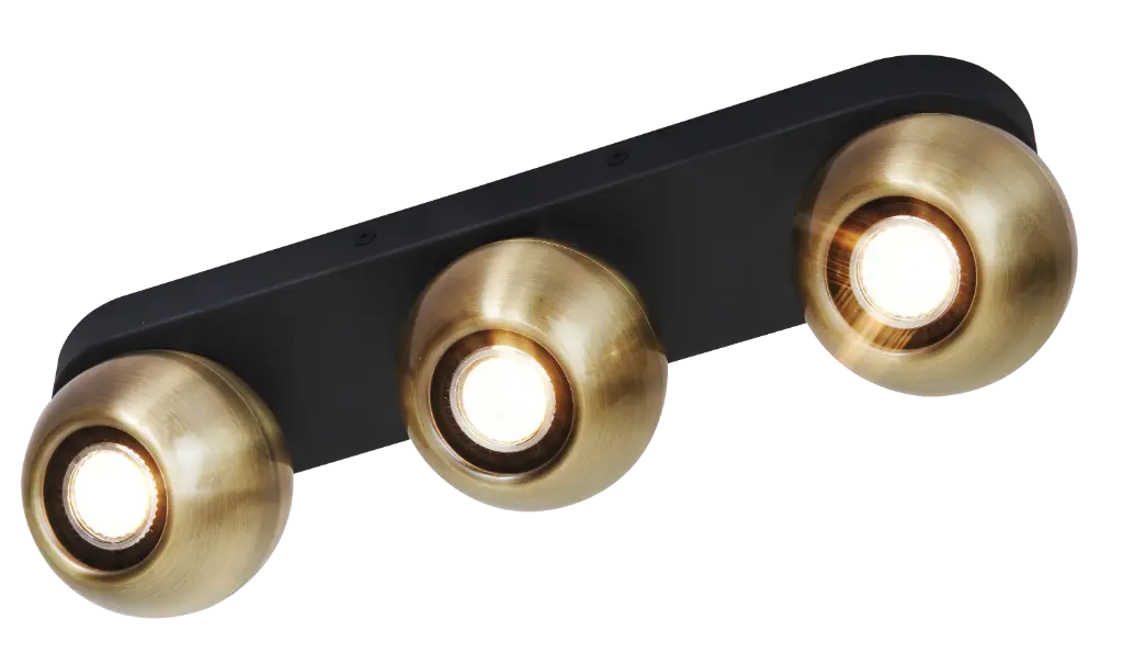 TRITON 3L GU10 (excl) zwart / brons