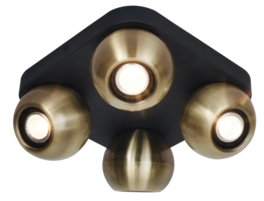 TRITON 4L carré, GU10 (excl) noir / bronze