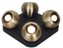 TRITON 4L vierkant, GU10 (excl) zwart / brons