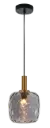 OKIRU Pendel E27 Zwart + as grijs glas Ø150mm