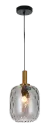 OKIRU Pendel E27 Zwart + as grijs glas Ø180mm