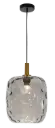 OKIRU Pendel E27 Zwart + as grijs glas Ø275mm