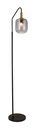 OKIRU Vloerlamp E27 Zwart + as grijs glas Ø180mm