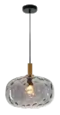 OKIRU Pendel E27 Goud + as grijs glas Ø300mm
