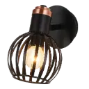 RAGA Wand licht 1x E14 zwart / brons + schakelaar