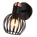 RAGA Wand licht 1x E14 zwart / brons + schakelaar