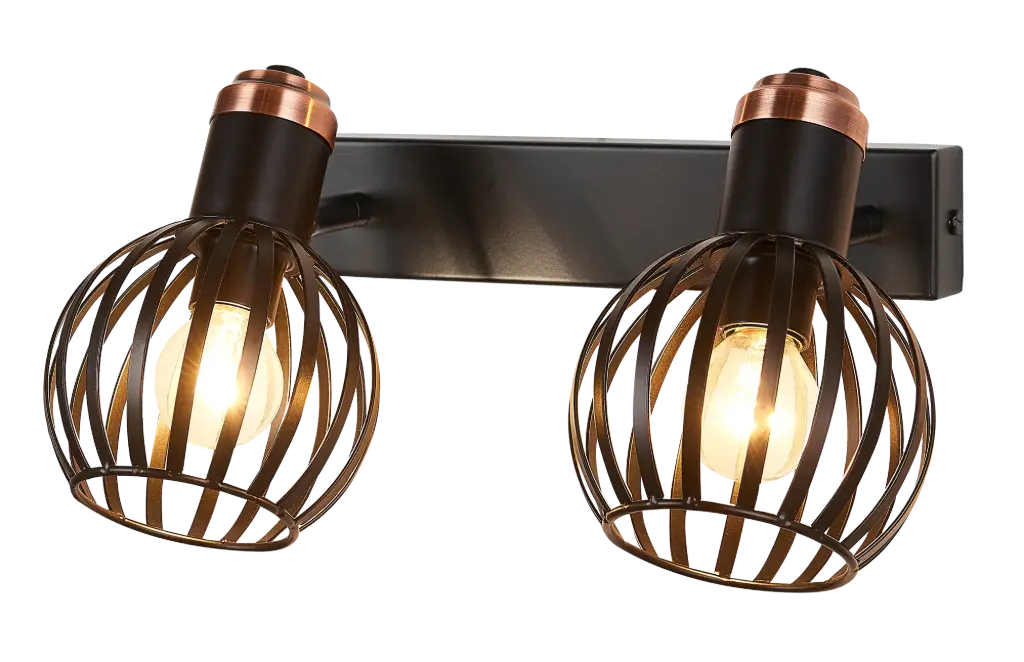 RAGA Wand licht 2x E14 zwart / brons