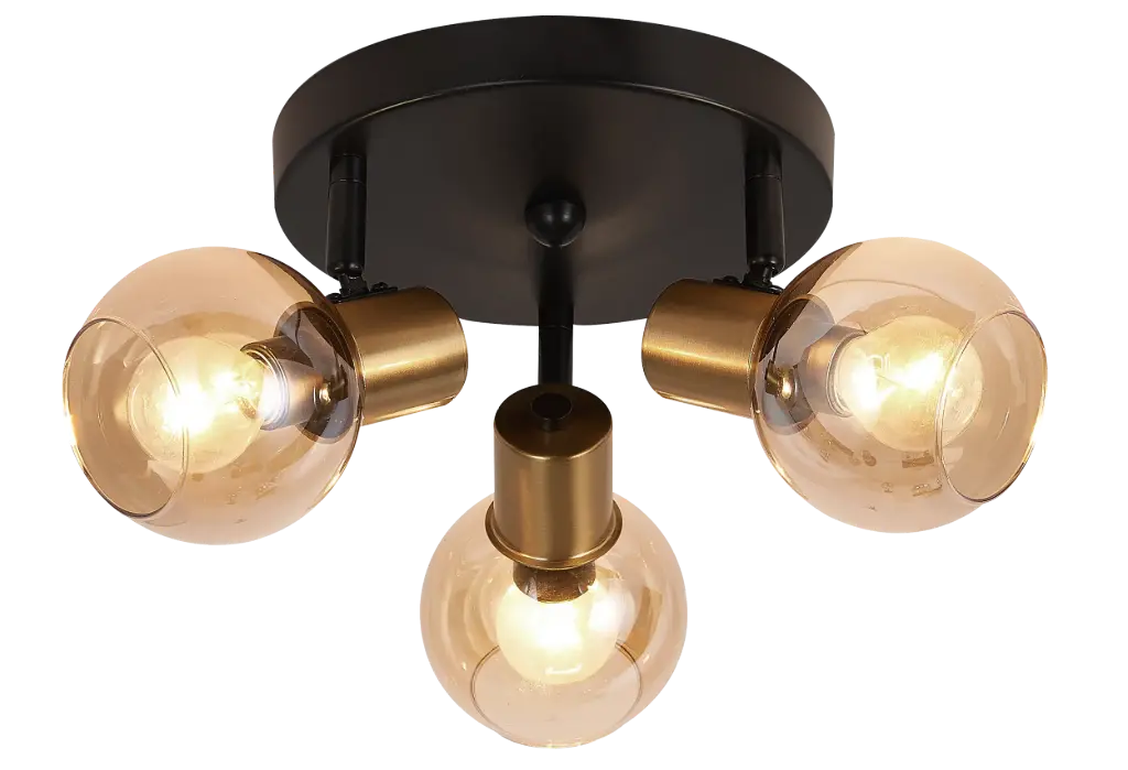 OSIRA Plafond licht 3x E14 amber glas