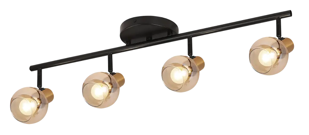 OSIRA Plafond licht balk 4x E14 amber glas