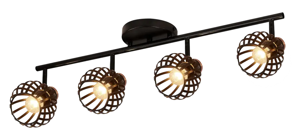 RAGA Plafond licht balk 4x zwart / brons