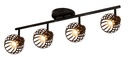 RAGA Plafond licht balk 4x zwart / brons