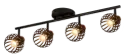 RAGA Plafond licht balk 4x zwart / brons