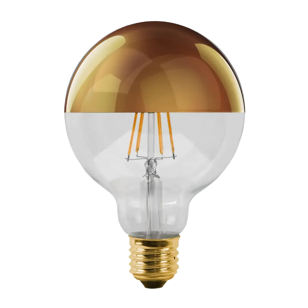 E27 LED Globe G125 6W Top mirror gold 2500K Dimmable