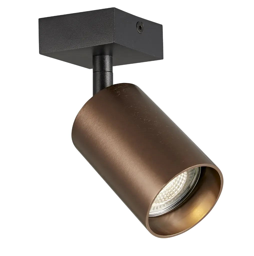 TABOO 1L GU10 (excl) zwart + geborsteld brons, spot