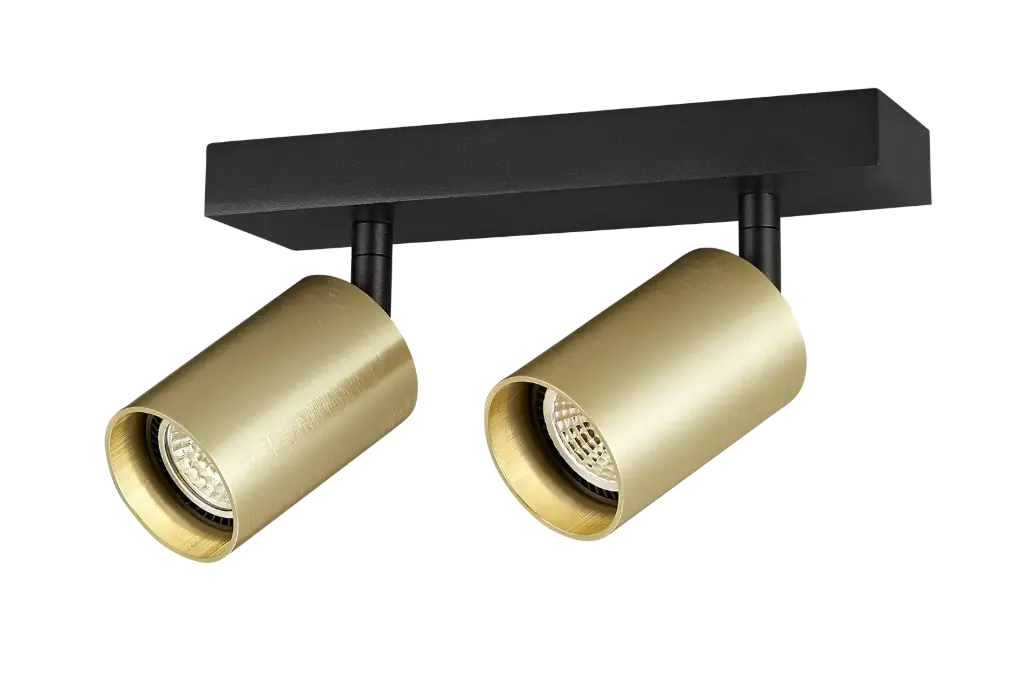 TABOO 2L GU10 (excl) zwart + geborsteld goud, spot